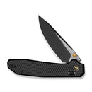 CIVIVI ELITE Tessera Thumb Stud & Crossbar Lock Knife Diamond Patterned Black Aluminum Handle (3.37" Black Stonewashed CPM S35VN Blade, Satin Flat) CE26029-3