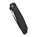 CIVIVI ELITE Tessera Thumb Stud & Crossbar Lock Knife Diamond Patterned Black Aluminum Handle (3.37" Black Stonewashed CPM S35VN Blade, Satin Flat) CE26029-3