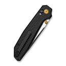 CIVIVI ELITE Tessera Thumb Stud & Crossbar Lock Knife Diamond Patterned Black Aluminum Handle (3.37" Black Stonewashed CPM S35VN Blade, Satin Flat) CE26029-3