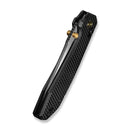 CIVIVI ELITE Tessera Thumb Stud & Crossbar Lock Knife Diamond Patterned Black Aluminum Handle (3.37" Black Stonewashed CPM S35VN Blade, Satin Flat) CE26029-3