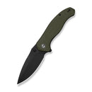 CIVIVI Vyrent Flipper & Thumb Stud Knife Olive Canvas Micarta Contoured Handle (3.48" Black Stonewashed Nitro-X7 Blade) C25037-2