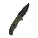 CIVIVI Vyrent Flipper & Thumb Stud Knife Olive Canvas Micarta Contoured Handle (3.48" Black Stonewashed Nitro-X7 Blade) C25037-2