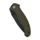 CIVIVI Vyrent Flipper & Thumb Stud Knife Olive Canvas Micarta Contoured Handle (3.48" Black Stonewashed Nitro-X7 Blade) C25037-2