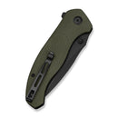 CIVIVI Vyrent Flipper & Thumb Stud Knife Olive Canvas Micarta Contoured Handle (3.48" Black Stonewashed Nitro-X7 Blade) C25037-2