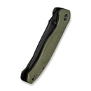 CIVIVI Vyrent Flipper & Thumb Stud Knife Olive Canvas Micarta Contoured Handle (3.48" Black Stonewashed Nitro-X7 Blade) C25037-2