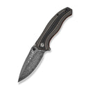 CIVIVI Vyrent Flipper & Thumb Stud Knife Black, Tan & Orange G10 Contoured Handle (3.48" Damascus Blade) C25037B-DS1