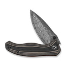 CIVIVI Vyrent Flipper & Thumb Stud Knife Black, Tan & Orange G10 Contoured Handle (3.48" Damascus Blade) C25037B-DS1