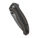 CIVIVI Vyrent Flipper & Thumb Stud Knife Black, Tan & Orange G10 Contoured Handle (3.48" Damascus Blade) C25037B-DS1