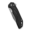 CIVIVI Zelthara Flipper & Button Lock Knife Black Aluminum Handle (3.3" Stonewashed 14C28N Blade) C25076-1