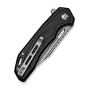 CIVIVI Zelthara Flipper & Button Lock Knife Black Aluminum Handle (3.3" Stonewashed 14C28N Blade) C25076-1