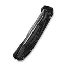 CIVIVI Zelthara Flipper & Button Lock Knife Black Aluminum Handle (3.3" Stonewashed 14C28N Blade) C25076-1