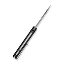 CIVIVI Zelthara Flipper & Button Lock Knife Black Aluminum Handle (3.3" Stonewashed 14C28N Blade) C25076-1