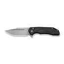 CIVIVI Zelthara Flipper & Button Lock Knife Black Aluminum Handle (3.3" Stonewashed 14C28N Blade) C25076-1