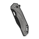 CIVIVI Zelthara Flipper & Button Lock Knife Gray Aluminum Handle (3.3" Black Stonewashed 14C28N Blade) C25076-2