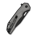 CIVIVI Zelthara Flipper & Button Lock Knife Gray Aluminum Handle (3.3" Black Stonewashed 14C28N Blade) C25076-2