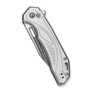 CIVIVI Zelthara Flipper & Button Lock Knife Silver Aluminum Handle (3.3" Satin Finished 14C28N Blade) C25076-3
