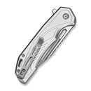 CIVIVI Zelthara Flipper & Button Lock Knife Silver Aluminum Handle (3.3" Satin Finished 14C28N Blade) C25076-3