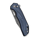 CIVIVI Zelthara Flipper & Button Lock Knife Dark Blue Aluminum Handle (3.3" Damascus Blade) C25076-DS1