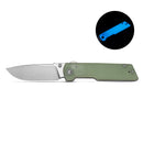CIVIVI Zygon Thumb Stud & Top Crossbar Lock Natural G10 Handle With Blue Glow (3.24" Satin Finished Nitro-V Blade) C25035-1