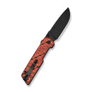 CIVIVI Zygon Thumb Stud & Top Crossbar Lock Orange & Black Vortex Micarta Handle (3.24" Black Stonewashed Nitro-V Blade) C25035-2