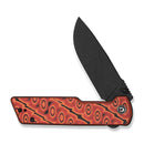 CIVIVI Zygon Thumb Stud & Top Crossbar Lock Orange & Black Vortex Micarta Handle (3.24" Black Stonewashed Nitro-V Blade) C25035-2