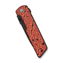 CIVIVI Zygon Thumb Stud & Top Crossbar Lock Orange & Black Vortex Micarta Handle (3.24" Black Stonewashed Nitro-V Blade) C25035-2