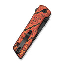 CIVIVI Zygon Thumb Stud & Top Crossbar Lock Orange & Black Vortex Micarta Handle (3.24" Black Stonewashed Nitro-V Blade) C25035-2
