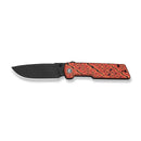 CIVIVI Zygon Thumb Stud & Top Crossbar Lock Orange & Black Vortex Micarta Handle (3.24" Black Stonewashed Nitro-V Blade) C25035-2