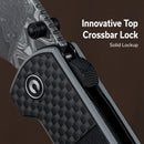 CIVIVI Zygon Thumb Stud & Top Crossbar Lock Gray G10 Handle With Carbon Fiber Overlay (3.24" Damascus Blade) C25035B-DS1