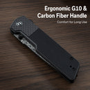 CIVIVI Zygon Thumb Stud & Top Crossbar Lock Gray G10 Handle With Carbon Fiber Overlay (3.24" Damascus Blade) C25035B-DS1
