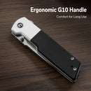 CIVIVI Zygon Thumb Stud & Top Crossbar Lock White & Black G10 Handle (3.24" Satin Finished Nitro-V Blade) C25035C-1