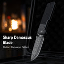 CIVIVI Zygon Thumb Stud & Top Crossbar Lock Gray G10 Handle With Carbon Fiber Overlay (3.24" Damascus Blade) C25035B-DS1
