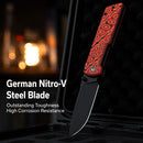 CIVIVI Zygon Thumb Stud & Top Crossbar Lock Orange & Black Vortex Micarta Handle (3.24" Black Stonewashed Nitro-V Blade) C25035-2