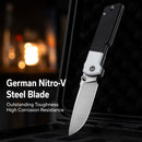 CIVIVI Zygon Thumb Stud & Top Crossbar Lock White & Black G10 Handle (3.24" Satin Finished Nitro-V Blade) C25035C-1