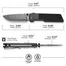 CIVIVI Zygon Thumb Stud & Top Crossbar Lock Gray G10 Handle With Carbon Fiber Overlay (3.24" Damascus Blade) C25035B-DS1