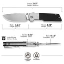 CIVIVI Zygon Thumb Stud & Top Crossbar Lock White & Black G10 Handle (3.24" Satin Finished Nitro-V Blade) C25035C-1