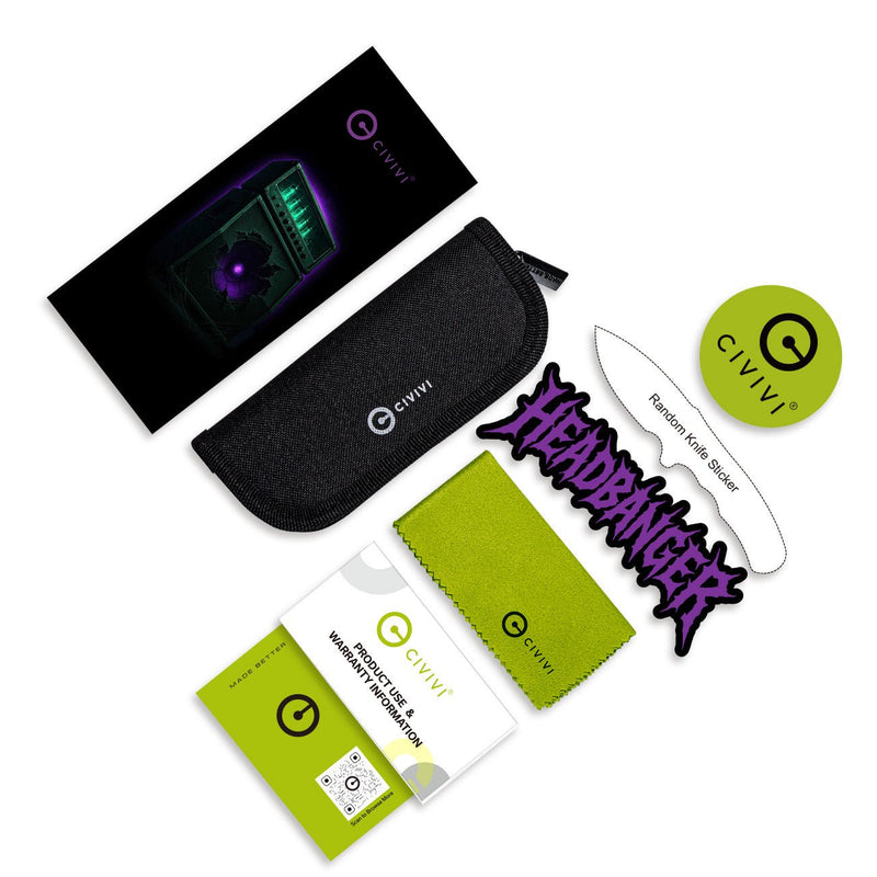 Blade HQ Exclusives SKU - CIVIVI HEADBANGER Thumb Stud Knife C25020 - 1