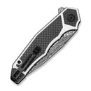 CIVIVI Aetherflux Flipper Knife White G10 With Twill Carbon Fiber Handle (3.28" Damascus Blade) C25045 Sample2 - CIVIVI