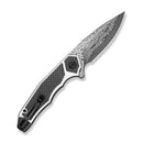 CIVIVI Aetherflux Flipper Knife White G10 With Twill Carbon Fiber Handle (3.28" Damascus Blade) C25045 Sample2 - CIVIVI
