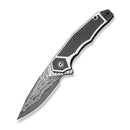 CIVIVI Aetherflux Flipper Knife White G10 With Twill Carbon Fiber Handle (3.28" Damascus Blade) C25045 Sample2 - CIVIVI