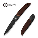 CIVIVI Aevren Black Stainless Steel With Guibourtia Wood Inlay (2.98" Black Stonewashed Nitro - V Blade) C25094 Sample1 - CIVIVI