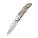 CIVIVI Aevren Gray Stainless Steel With Burlap Micarta Inlay (2.98" Satin Finished Nitro - V Blade) C25094B Sample1 - CIVIVI