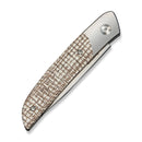 CIVIVI Aevren Gray Stainless Steel With Burlap Micarta Inlay (2.98" Satin Finished Nitro - V Blade) C25094B Sample1 - CIVIVI
