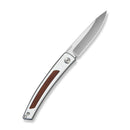 CIVIVI Almeris Silver Aluminum With Guibourtia Wood Inlay (2.95" Satin Finished Nitro - V Blade) C25091 Sample1 - CIVIVI