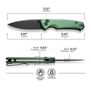 CIVIVI Altus Button Lock & Thumb Stud Knife Aluminum Handle (2.97" Nitro - V Blade) C20076 - 5 - CIVIVI