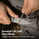 CIVIVI Altus Fixed Blade Knife Gray and Black Layered G10 Handle (2.99" Gray Stonewashed 14C28N Blade) C20076B - 2, With 1PC Black Lanyard, Black Kydex Sheath & T - Clip - CIVIVI
