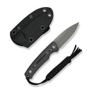 CIVIVI Altus Fixed Blade Knife Gray and Black Layered G10 Handle (2.99" Gray Stonewashed 14C28N Blade) C20076B - 2, With 1PC Black Lanyard, Black Kydex Sheath & T - Clip - CIVIVI