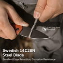 CIVIVI Altus Fixed Blade Knife Guibourtia Wood Handle (2.99" Black Stonewashed 14C28N Blade) C20076B - 3, With 1PC Black Lanyard, Black Kydex Sheath & T - Clip - CIVIVI