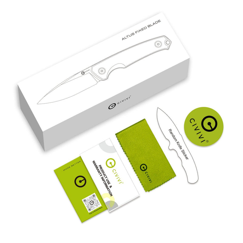 CIVIVI Altus Fixed Blade Knife Guibourtia Wood Handle (2.99