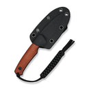 CIVIVI Altus Fixed Blade Knife Guibourtia Wood Handle (2.99" Gray Stonewashed 14C28N Blade) C20076B - 2, With 1PC Black Lanyard, Black Kydex Sheath & T - Clip - CIVIVI